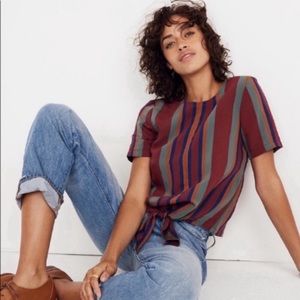 NWT Madewell Striped Button Back Shirt